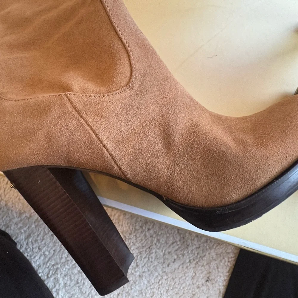 Michael Kors Tan Suede Knee High Boots - Picture 4 of 7